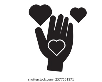 Hands with heart. Vector illustration