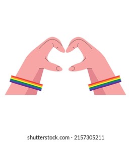 hands heart with wristbands icon