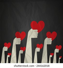 Hands with hearts
