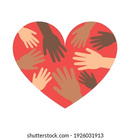 Hands in hearts, Charity, Donation and Peace of life concept.