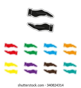 in the hands of the Help - color vector icon