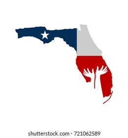 Hands to Help Florida Logo Vector Illustration