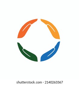 Hands helping colorful logo vector
