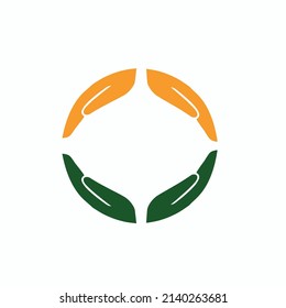 Hands helping colorful logo vector
