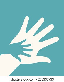 hands helping graphic design , vector illustration