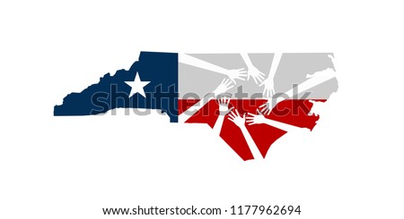 Hands Helping North Carolina Vector Illustration