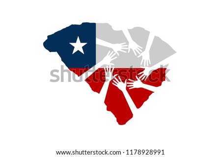 Hands Helping South Carolina Vector Illustration