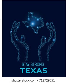 Hands Helping Texas Vector Illustration