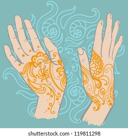 Hands With Henna Tattoos