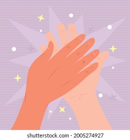 hands high five illustration design