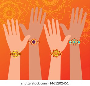 hands with hindu bracelets decoration design