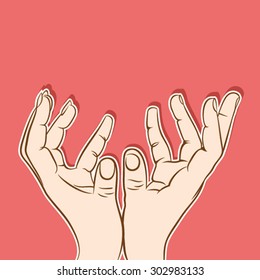 Hands to hold big object, or catching poisiton design vector
