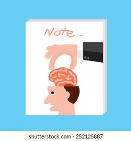 Hands hold brain symbol,vector
