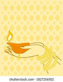 Hands Hold the Deepavali of Light for the Diwali Festival Wallpaper.