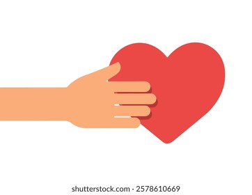 hands hold heart icon vector illustration