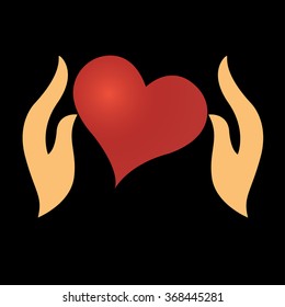 hands hold heart, relationship and love concept