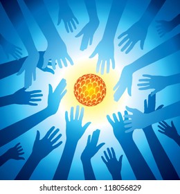 hands hold set of bulb idea