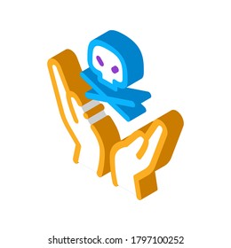 Hands Hold Skull Icon Vector. Isometric Hands Hold Skull sign. color isolated symbol illustration