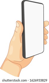 Hands Hold smartphone.Blank template Vector illustration