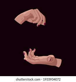 The hands hold something (you can put your own) and support