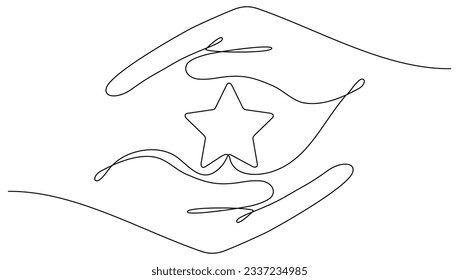 Hands hold star continuous