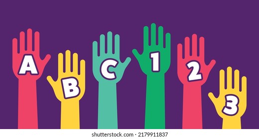 Hands Holding Alphabet Letters Language Numbers Counting Learning Education For Children Kids Youth Vector