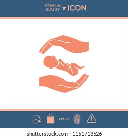 Hands holding baby