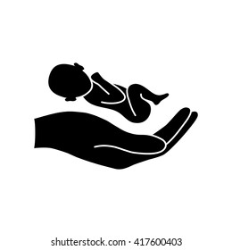 Hands holding baby