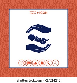 Hands holding baby