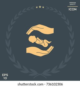 Hands holding baby