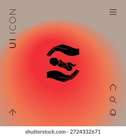 Hände, die das Baby halten. Elemente für Ihr Design
