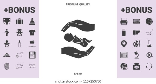 Hands holding baby - graphic elements for your design