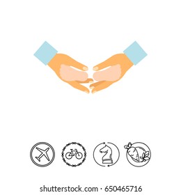 Hands holding baby icon
