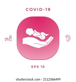 Hände, die Baby halten, schützen. Elemente für Ihr Design