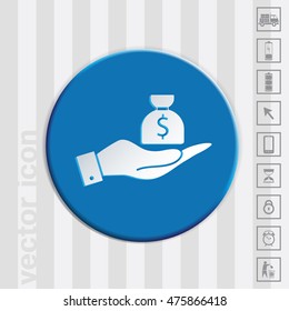 hands holding bag of money