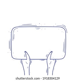 Hands holding banner - Manifestation, protest sign, activist placard - Fight for rights, social movement concept, space for text - Vector illustration isolated