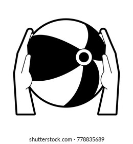 Hands holding Beach ball