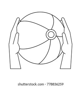 Hands holding Beach ball