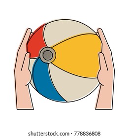 Hands holding Beach ball