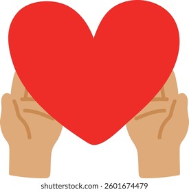 hands holding a big heart