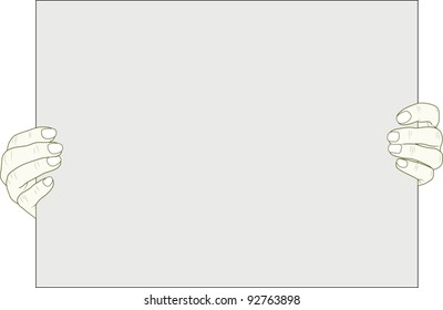 hands holding blank piece of paper