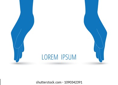 Hands holding blank space for promotion and special offer vector graphic design.