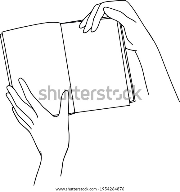 Hands holding a book. 