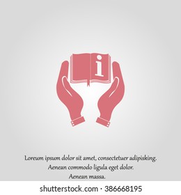  hands holding book catalog vector icon
