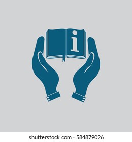 Hands holding book catalog vector icon