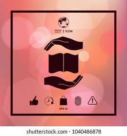 Hands holding book- protection symbol