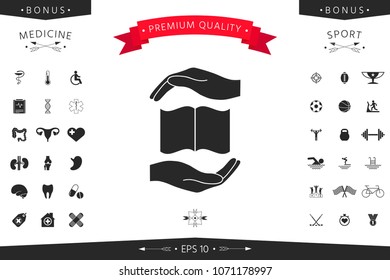 Hands holding book- protection symbol