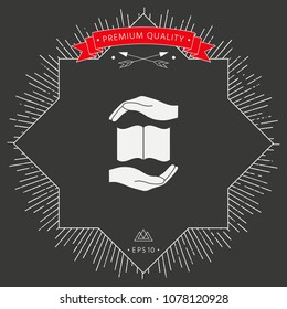 Hands holding book- protection symbol