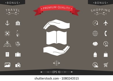Hands holding book- protection symbol