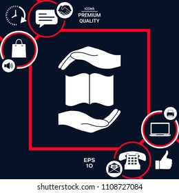 Hands holding book- protection symbol